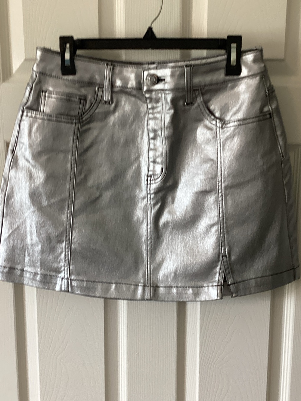 SO Metallic Silver Mini Skirt